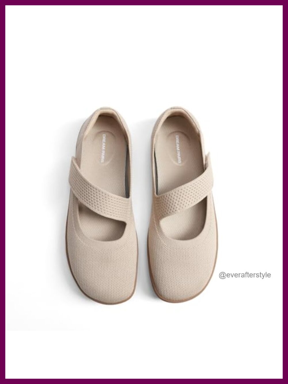 Mary Jane Wide Toe Ballet Flats Knit Arch Support Washable